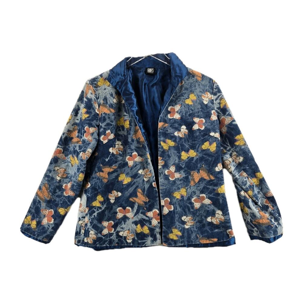 Vintage Gumps San‎ Francisco Denim Jacket Butterflies Coquette Dopamine Small